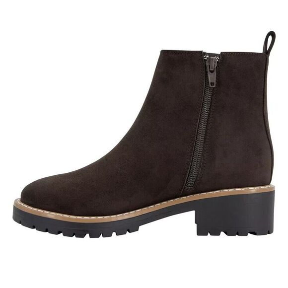 Kensie Ladies' Chelsea Faux Suede Boot, Brown, 8.5 - Picture 3 of 6